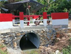 Satgas TNI AD Rampungkan Jembatan Aramco di Desa Kapa Seusak, Warga Trumon Timur Sambut Haru