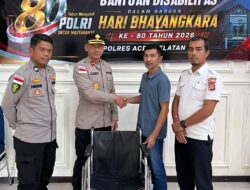 HUT Bhayangkara ke-80: Polres Aceh Selatan Hadirkan Layanan Kesehatan dan Bantuan Alat Disabilitas